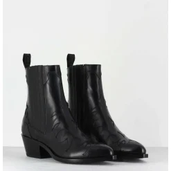 Sartore - Bottines Santiags En Cuir Noir Sr3422N