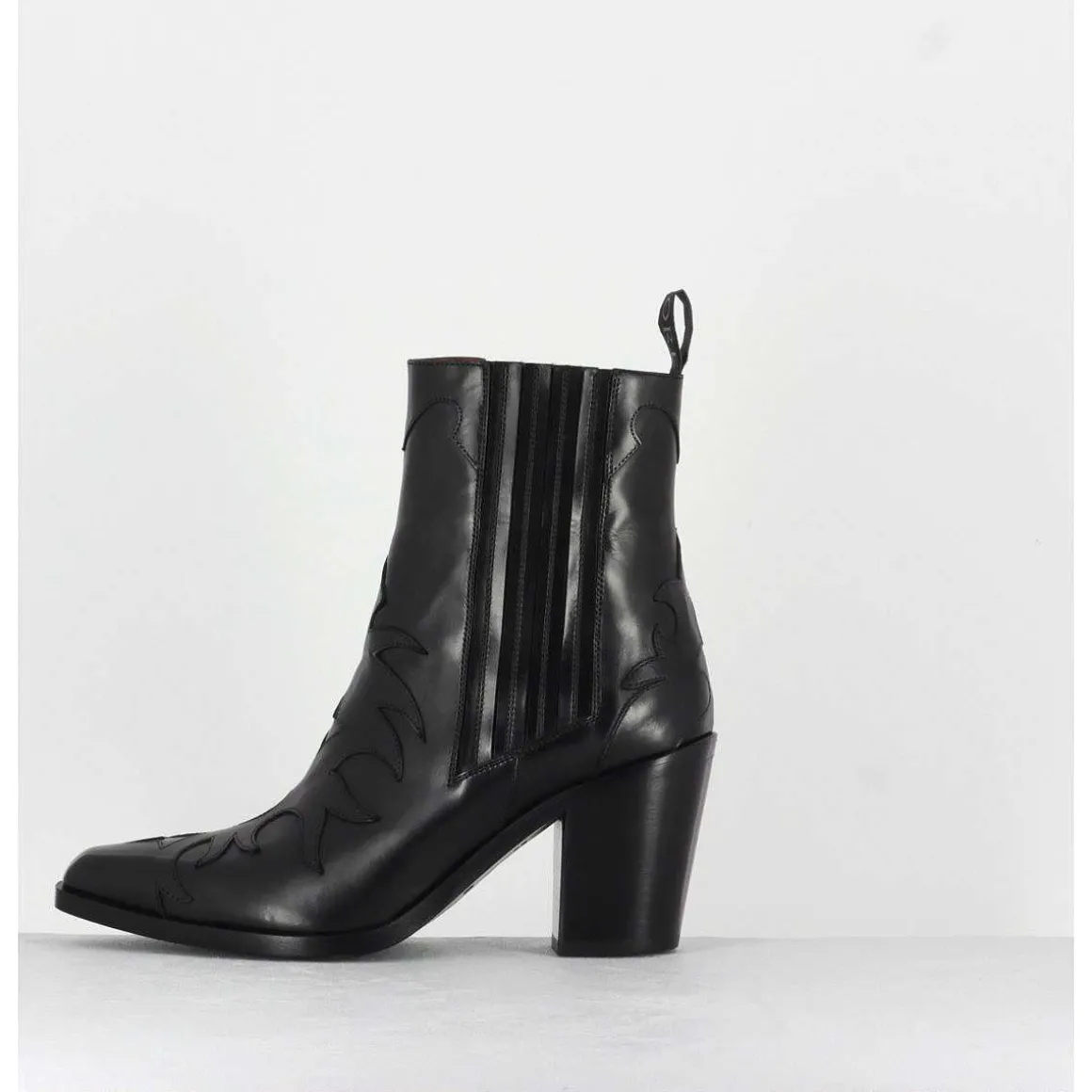 Sartore - Bottines Santiags En Cuir Noir Sr3265