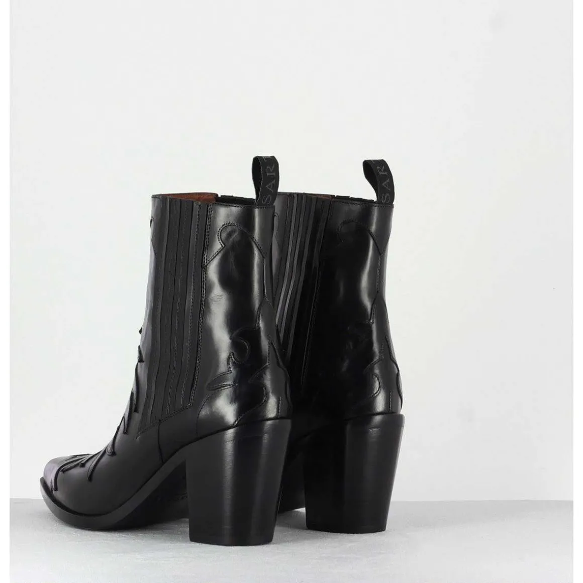 Sartore - Bottines Santiags En Cuir Noir Sr3265