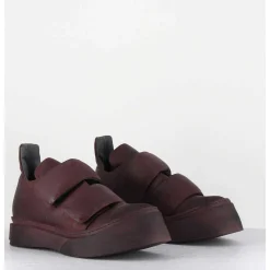 Sneakers Double Scratch En Cuir Bordeaux Use -4181 Gas Melanzana