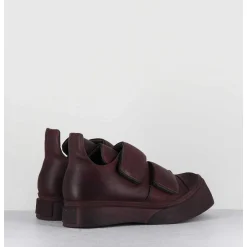 Sneakers Double Scratch En Cuir Bordeaux Use -4181 Gas Melanzana