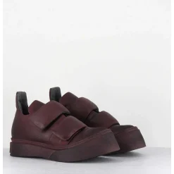 Sneakers Double Scratch En Cuir Bordeaux Use -4181 Gas Melanzana