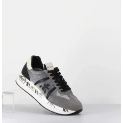 Sneakers Double Semelle En Daim & Toile Gris - Conny 1493