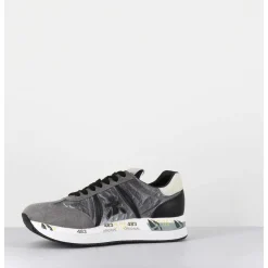 Sneakers Double Semelle En Daim & Toile Gris - Conny 1493