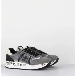 Sneakers Double Semelle En Daim & Toile Gris - Conny 1493