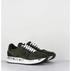Sneakers Double Semelle Toile Khaki - Conny 6495
