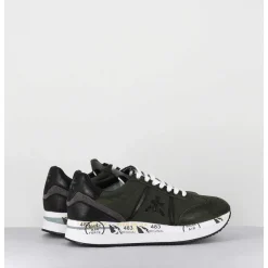 Sneakers Double Semelle Toile Khaki - Conny 6495