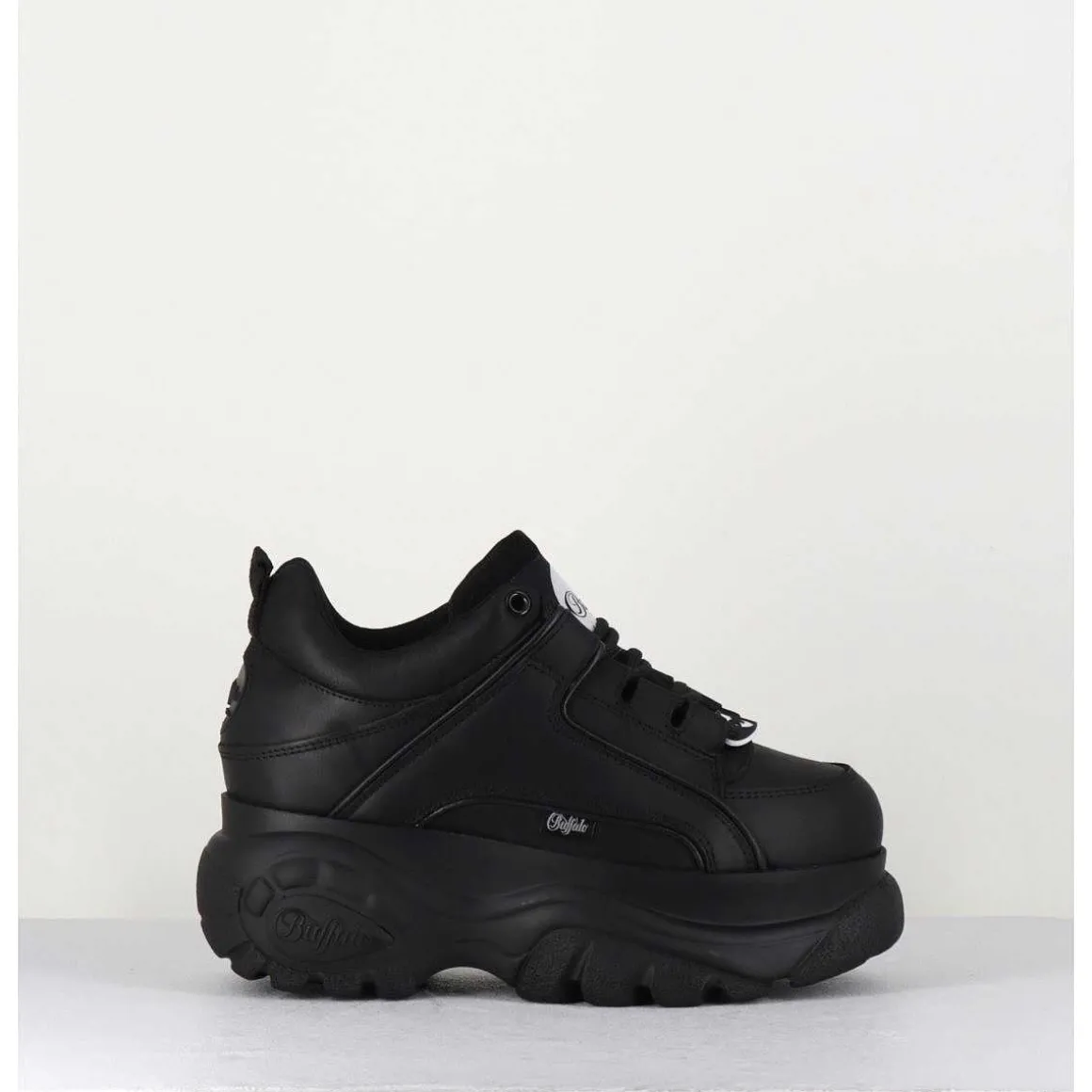 Sneakers En Cuir Noir A Plateforme Buffalo Original - 1339N Black
