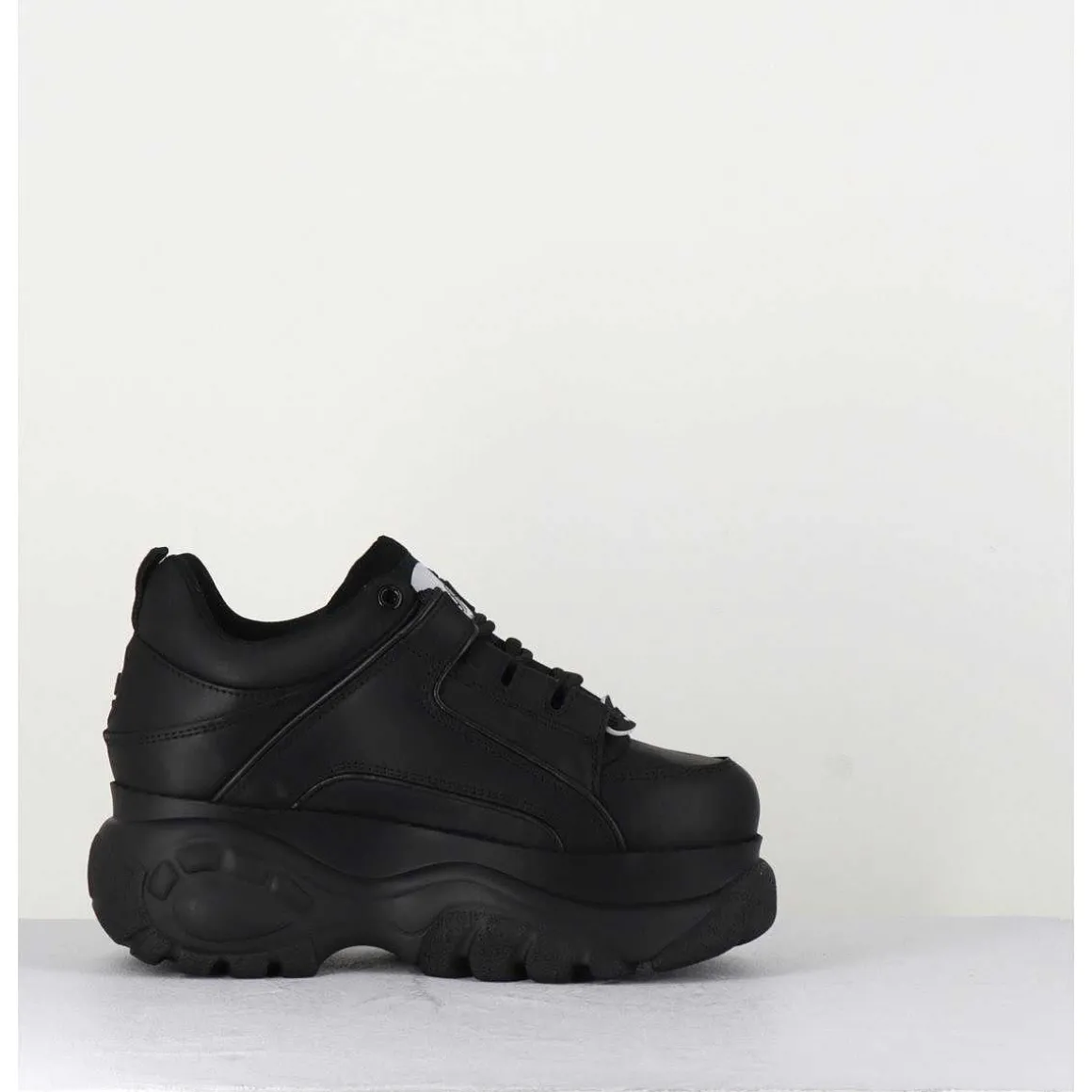 Sneakers En Cuir Noir A Plateforme Buffalo Original - 1339N Black