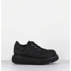Sneakers En Cuir Noir Semelle Epaisse - M6610 Custo Nero