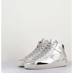 Sneakers Haute Metallise Argent - Distressed High Platinum
