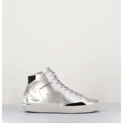 Sneakers Haute Metallise Argent - Distressed High Platinum