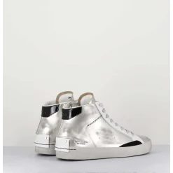 Sneakers Haute Metallise Argent - Distressed High Platinum