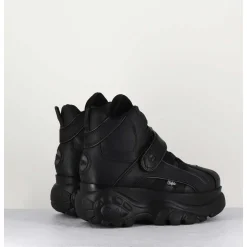 Sneakers Hautes A Plateforme Buffalo Original Cuir Noir - 1348 Noir
