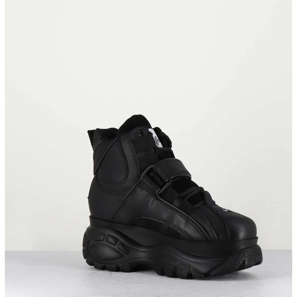 Sneakers Hautes A Plateforme Buffalo Original Cuir Noir - 1348 Noir