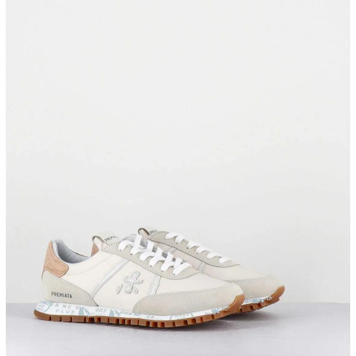 Sneakers Legeres Toile Beige Semelle Crantee - Seand 6252