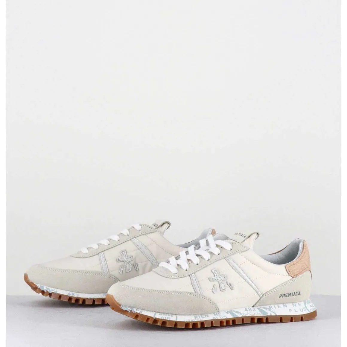 Sneakers Legeres Toile Beige Semelle Crantee - Seand 6252