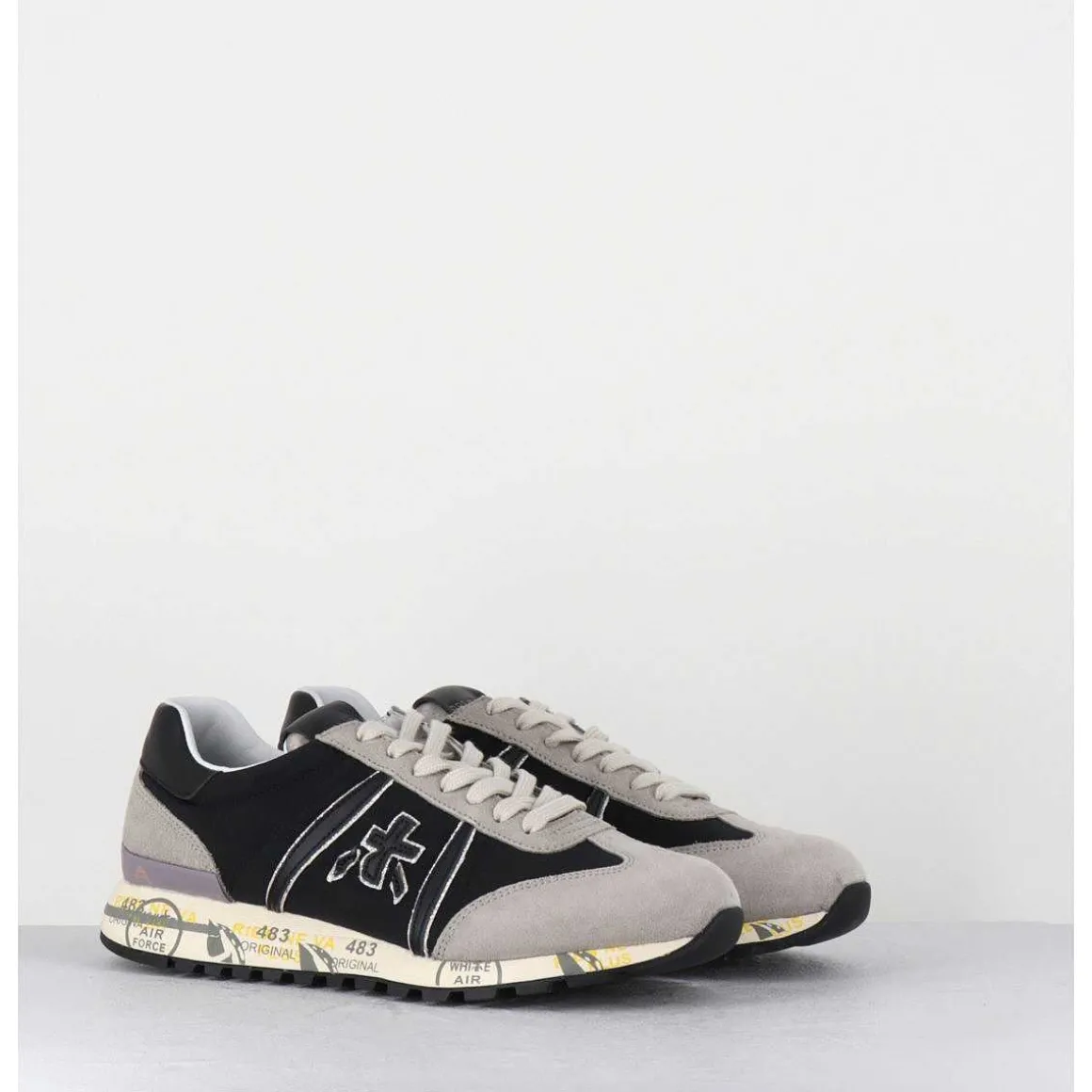 Sneakers Legeres Toile Noire & Daim Gris - Lucyd 5954 Black