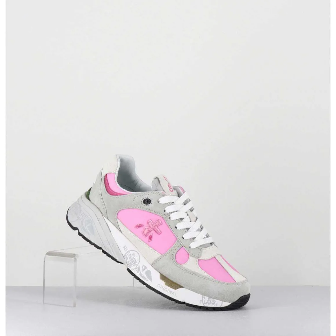 Sneakers 90S En Toile Rose Semelle Epaisse - Mased 6254