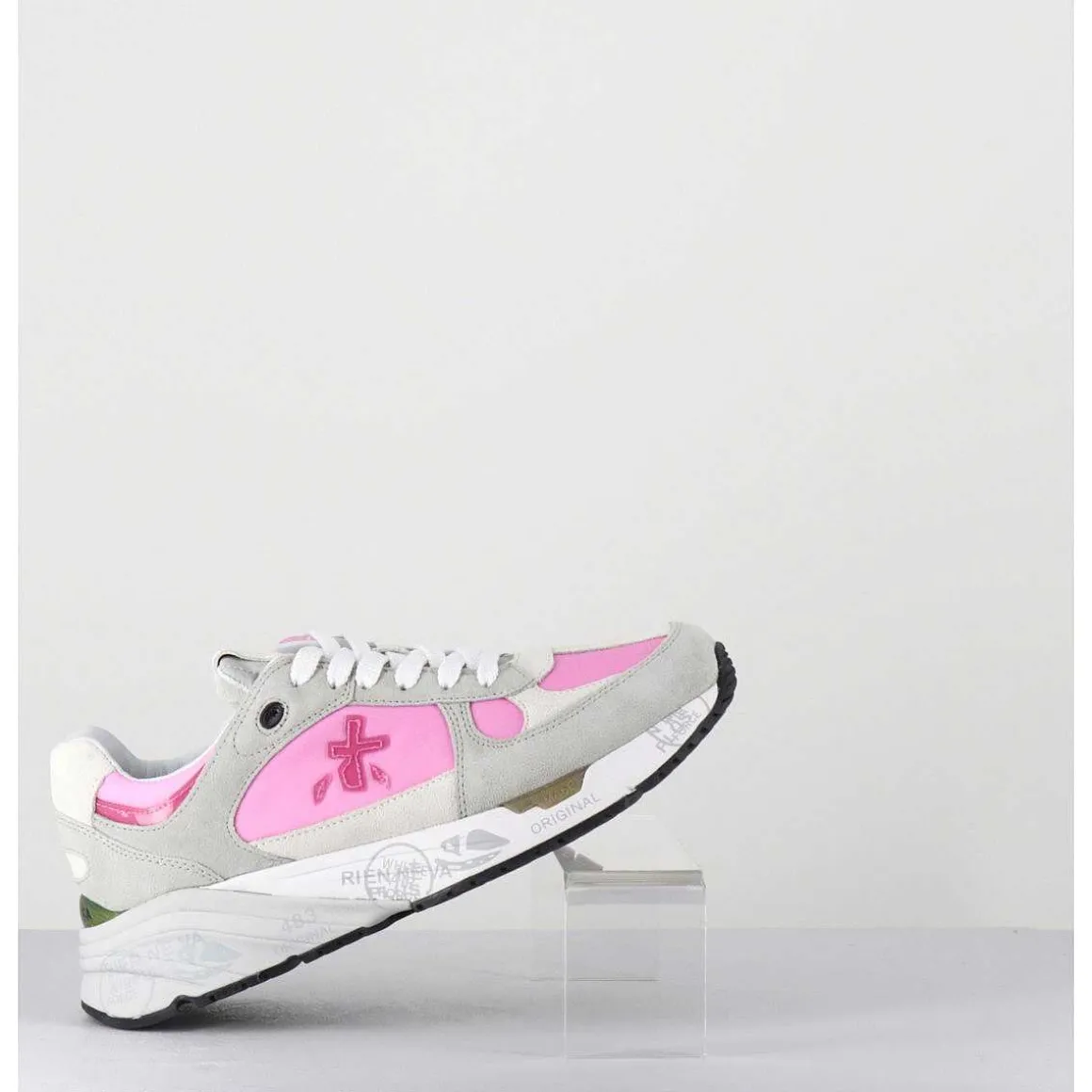 Sneakers 90S En Toile Rose Semelle Epaisse - Mased 6254