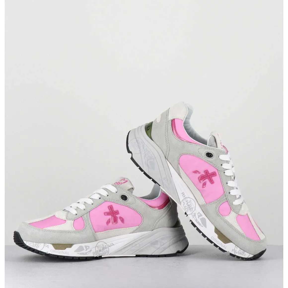 Sneakers 90S En Toile Rose Semelle Epaisse - Mased 6254