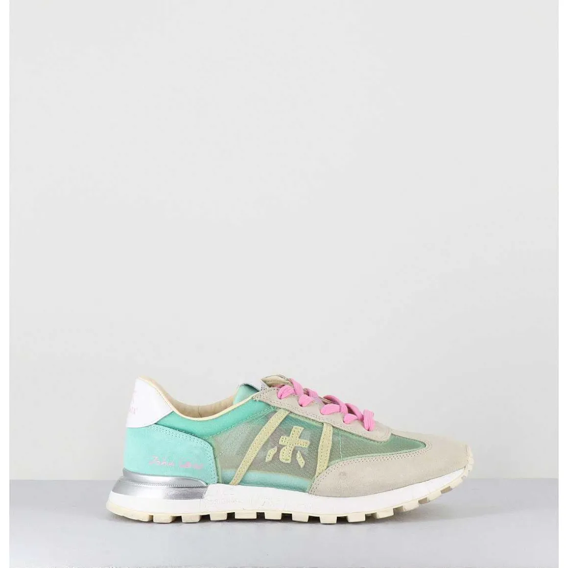 Sneakers Semelle Epaisse Toile Mesh Verte - Johnlowd 6218