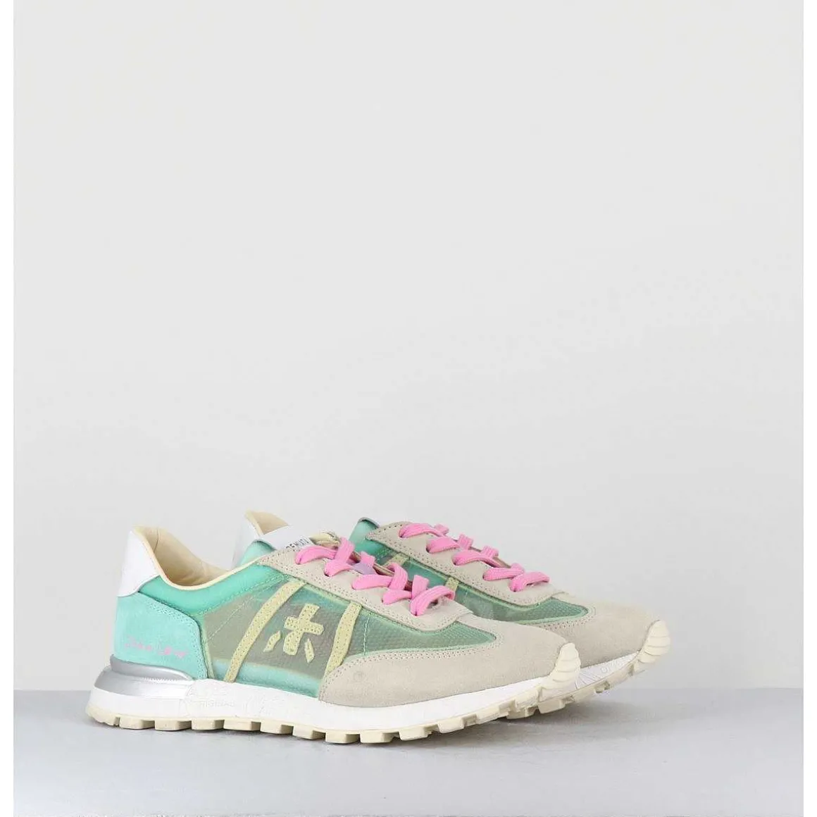 Sneakers Semelle Epaisse Toile Mesh Verte - Johnlowd 6218
