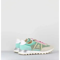 Sneakers Semelle Epaisse Toile Mesh Verte - Johnlowd 6218