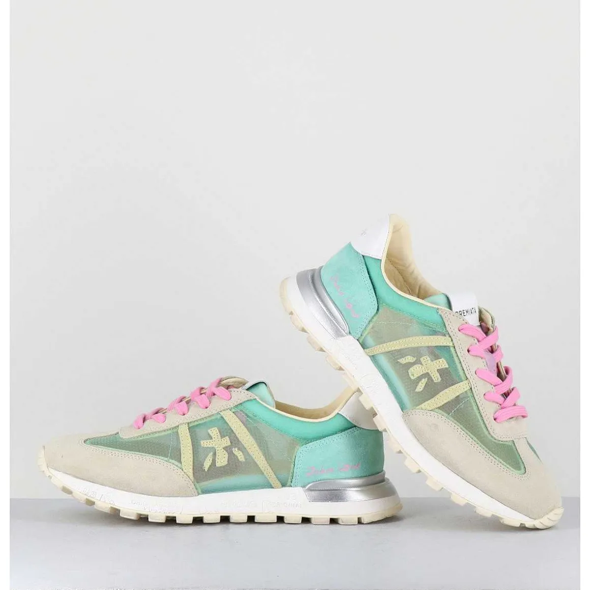 Sneakers Semelle Epaisse Toile Mesh Verte - Johnlowd 6218