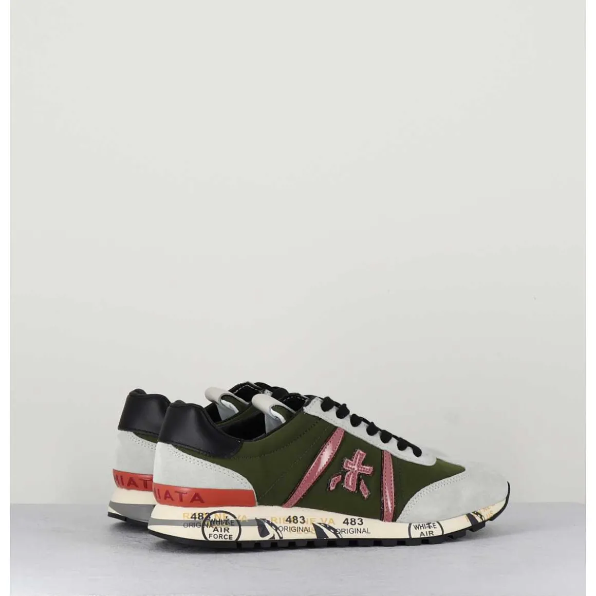 Sneakers Toile Kaki & Daim Gris - Lucyd 5959