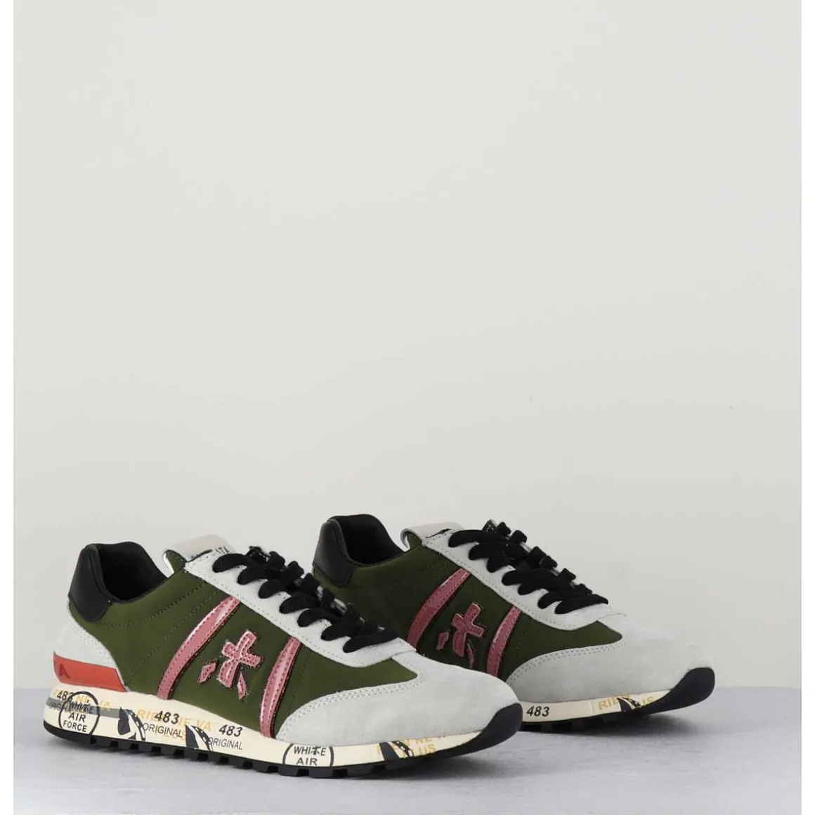 Sneakers Toile Kaki & Daim Gris - Lucyd 5959