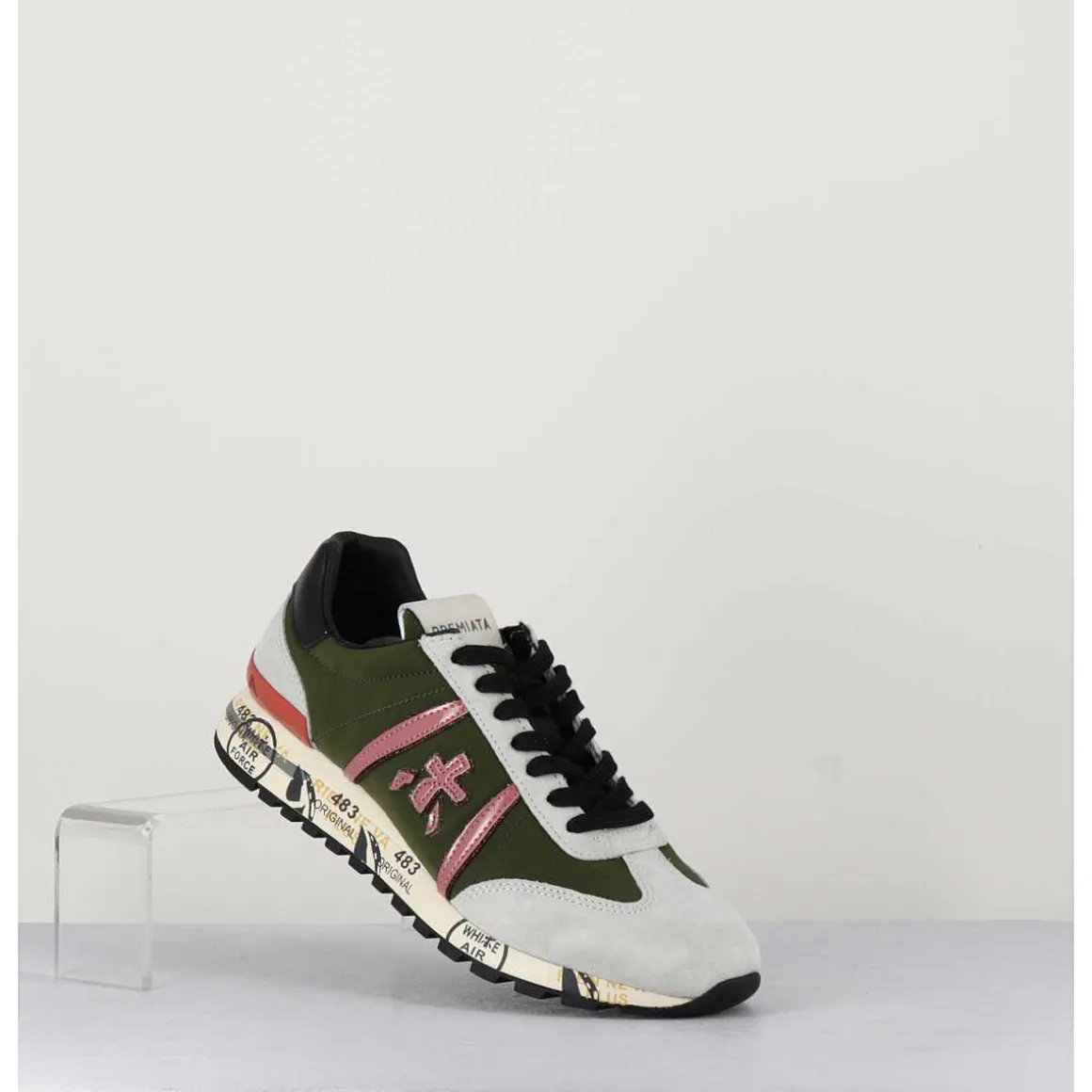 Sneakers Toile Kaki & Daim Gris - Lucyd 5959
