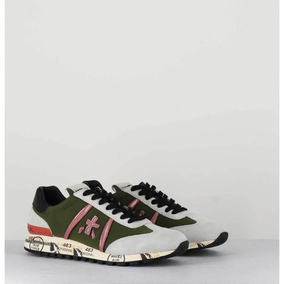 Sneakers Toile Kaki & Daim Gris - Lucyd 5959
