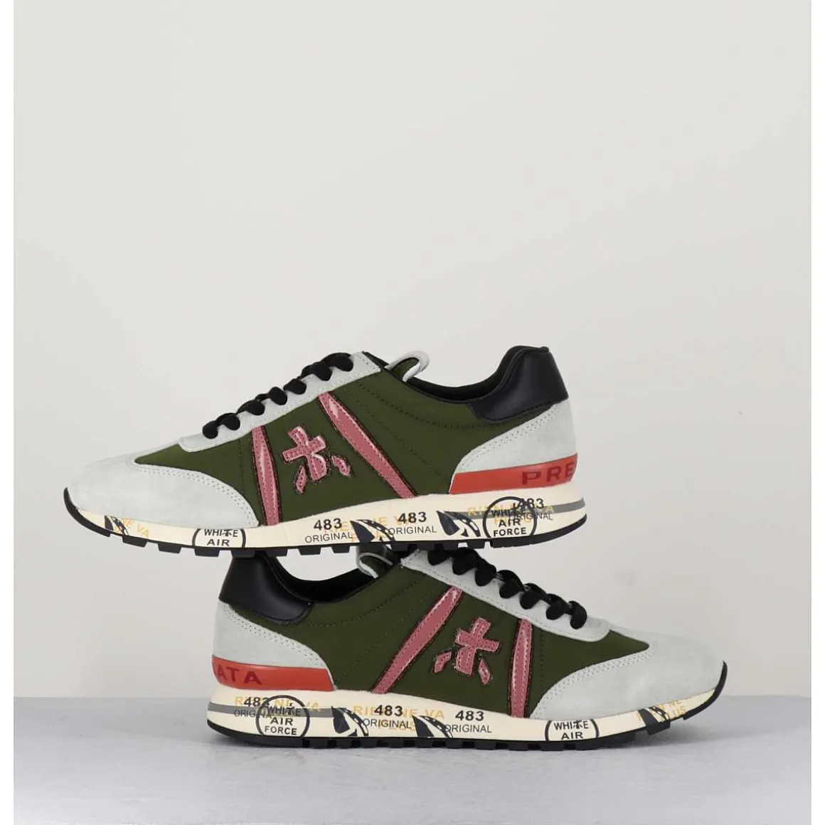 Sneakers Toile Kaki & Daim Gris - Lucyd 5959