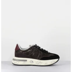 Sneakers Ultra Legere Cuir & Toile Marron - Cassie 6472