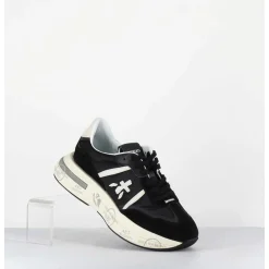 Sneakers Ultra Legere Cuir & Toile Nylon Noir - Cassie 6471