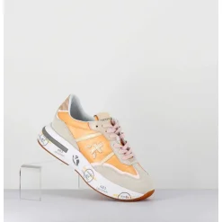 Sneakers Ultra Legere Toile Orange Semelle Epaisse - Cassie 6345
