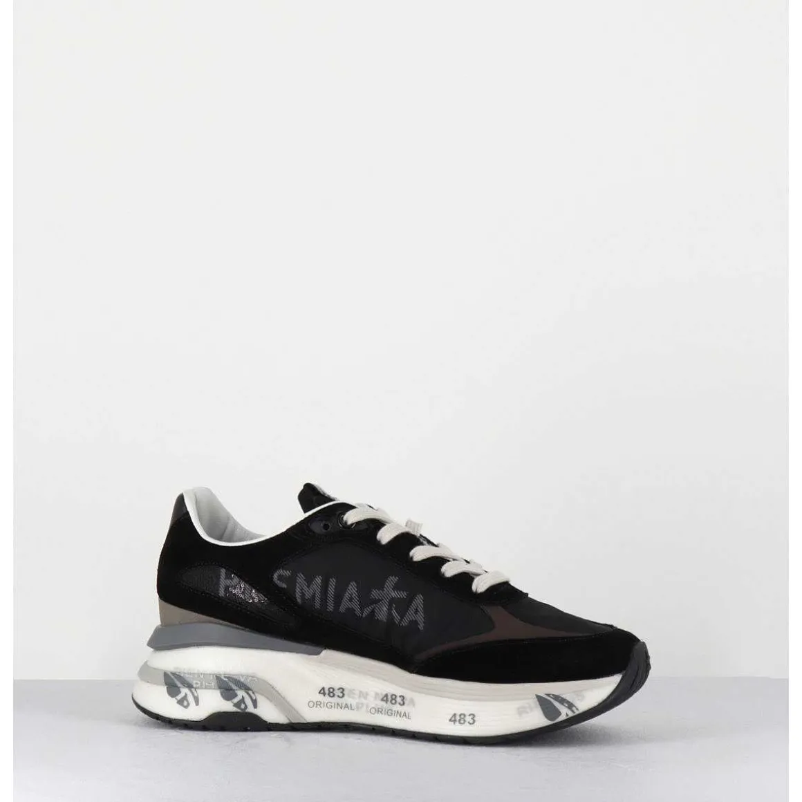 Sneakers Ultra Light Daim & Toile Noirs - Moerund 6443