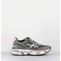 Sneakers Ultra Light Daim & Toile Gris / Rose - Moerund 6441