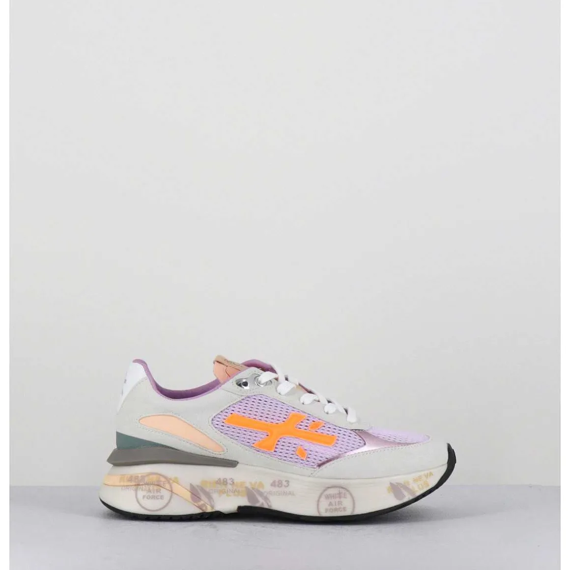 Sneakers Ultra Light Lilas & Gris Semelle Epaisse - Moerund 6337