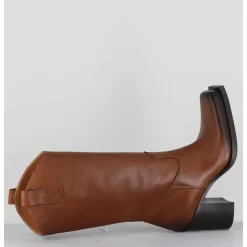 Texan Boots Bout Carre En Cuir Camel - E3656 Sughero