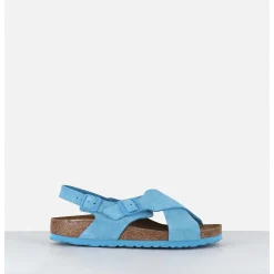 Tulum Sky Blue Suede Bleu Bride Arriere